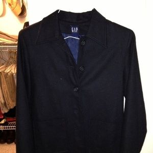 Women's Gap Wool Peacoat Jacket, Black, XS